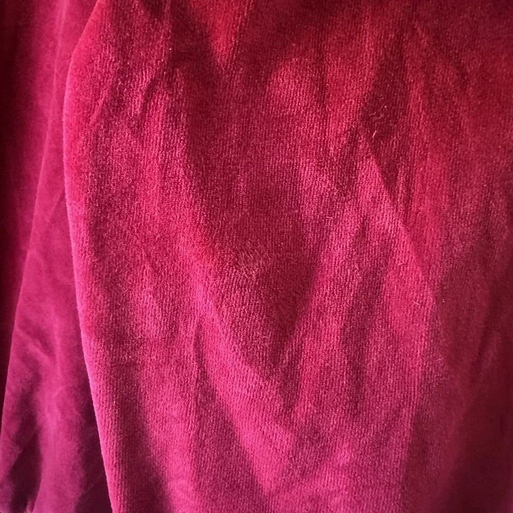 Vintage SK Sport Women's Hot Pink‎ Full Zip Long Sleeve Velour Jacket Mob Wife L